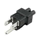 IEC C5 to USA NEMA 5-15P Plug Adapter