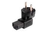 Angled IEC C13 to Europe CEE7/7 Plug Adapter