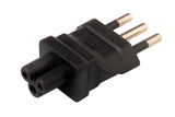 IEC C5 to Italy CEI 23-50 Plug Adapter