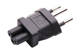 IEC C5 to Swiss SEV 1011 Plug Adapter