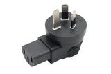 Angled IEC C13 to Australia AS3112 Plug Adapter