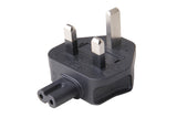 Angled IEC C7 to UK BS1363 Plug Adapter