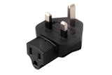 USA NEMA 5-15R to UK BS1363 Angled Plug Adapter