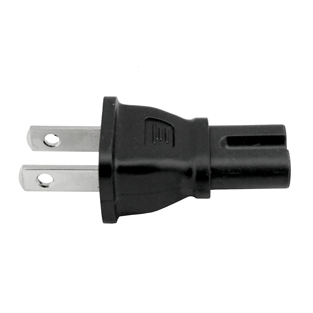 IEC C7 to USA NEMA 1-15P Plug Adapter