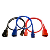 IEC C20 to C13 10A Cords: Multiple Colors + Lengths