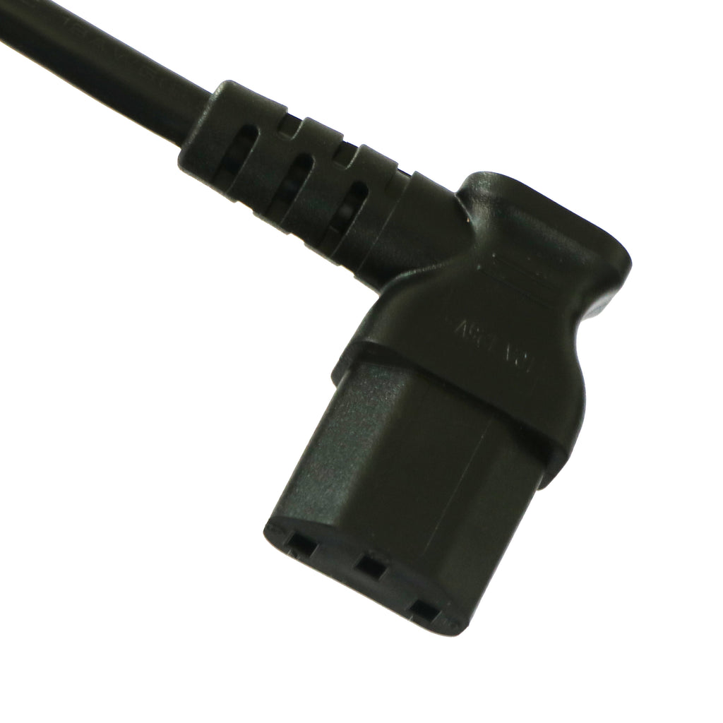 USA NEMA 5-15P to Right Angle C13 Power Cord - 6 ft