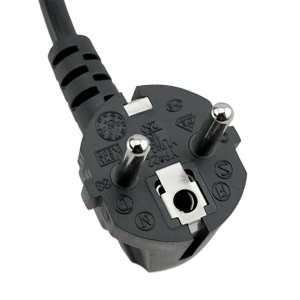 Europe Angled CEE7/7 to C13 Power Cord - 6 ft