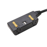 YC-05F 2 5-15R + 2 USB A angled receptacles