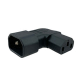 Left Angle IEC C13 to IEC C14 Plug Adapter