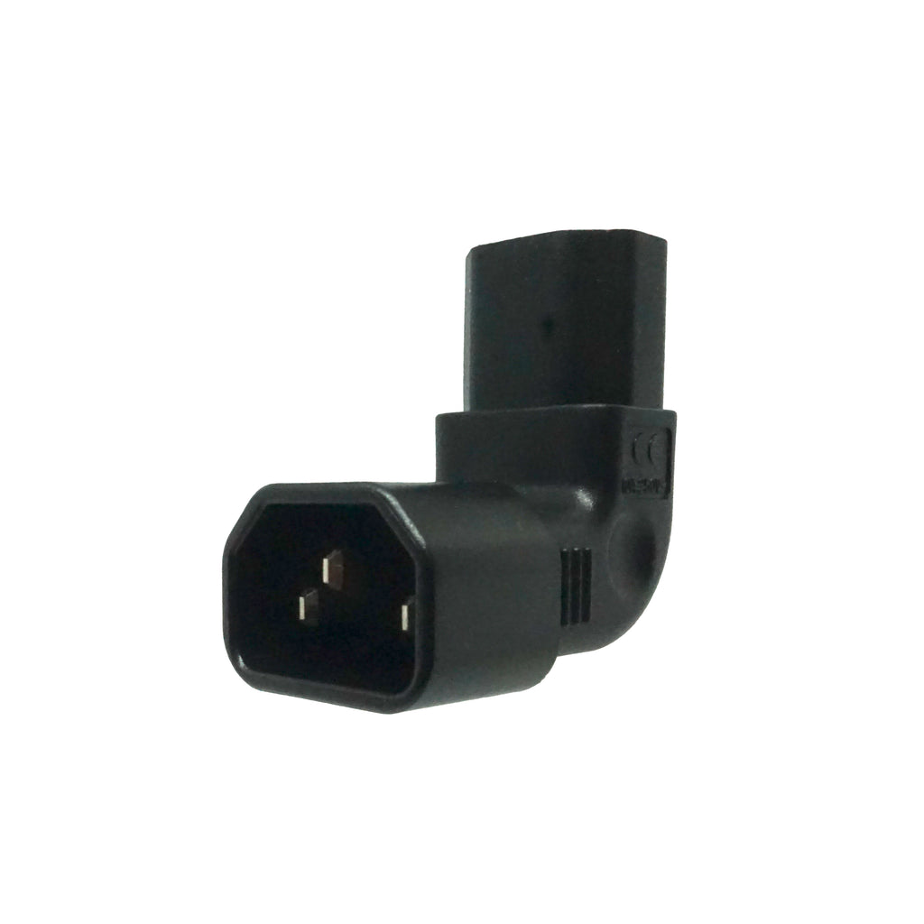 Down Angle IEC C13 to IEC C14 Plug Adapter