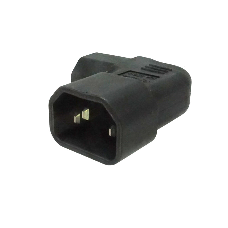 Right Angle IEC C13 to IEC C14 Plug Adapter