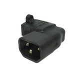 Left Angled NEMA 5-15R to IEC C14 Plug Adapter