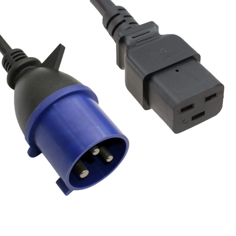 IEC 60309 316P6 International to C19 Power Cord - 15 ft