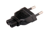IEC C7 to Europe CEE7/16 Plug Adapter