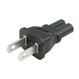 IEC C7 to USA NEMA 1-15P Plug Adapter