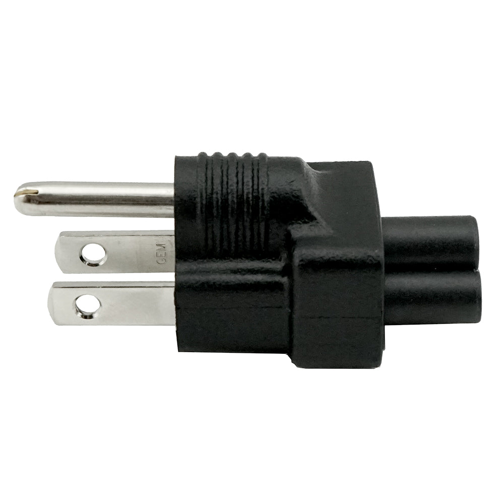 IEC C5 to USA NEMA 5-15P Plug Adapter
