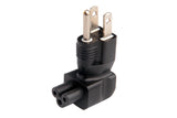 Angled IEC C5 to USA NEMA 5-15P Plug Adapter