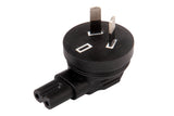 Angled IEC C7 to Australia AS3112 Plug Adapter