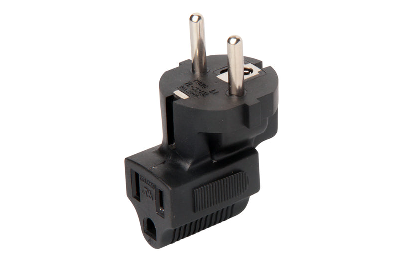 USA Angled NEMA 5-15R to Europe CEE7/7 3843
