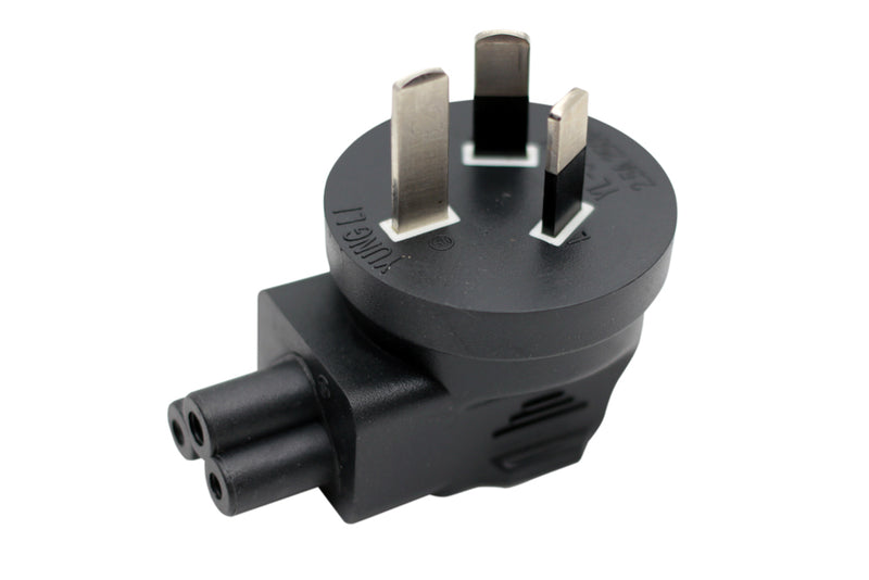 Angled IEC C5 to Australia AS3112 Plug Adapter