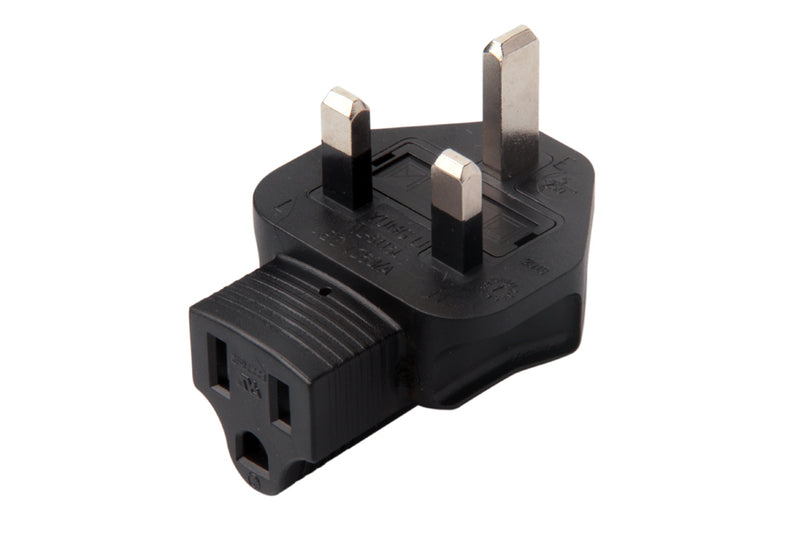 NEMA 5-15R to UK BS1363 Angled Plug Adapter 4638