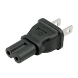 IEC C7 to USA NEMA 1-15P Plug Adapter