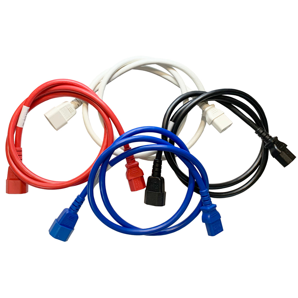 GLOBAL IEC C14 to C13 10A Cords: Multiple Colors + Lengths