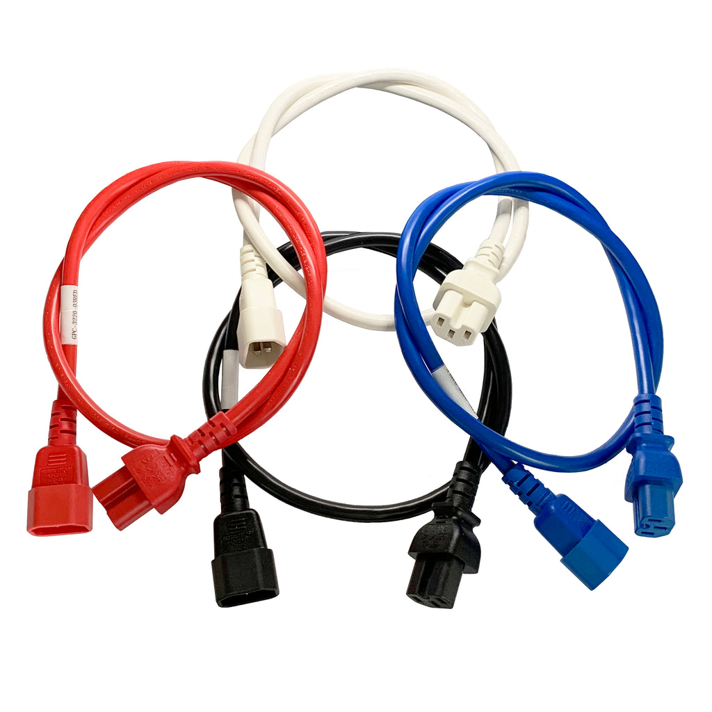 GLOBAL IEC C14 to C15 10A Cords: Multiple Colors + Lengths