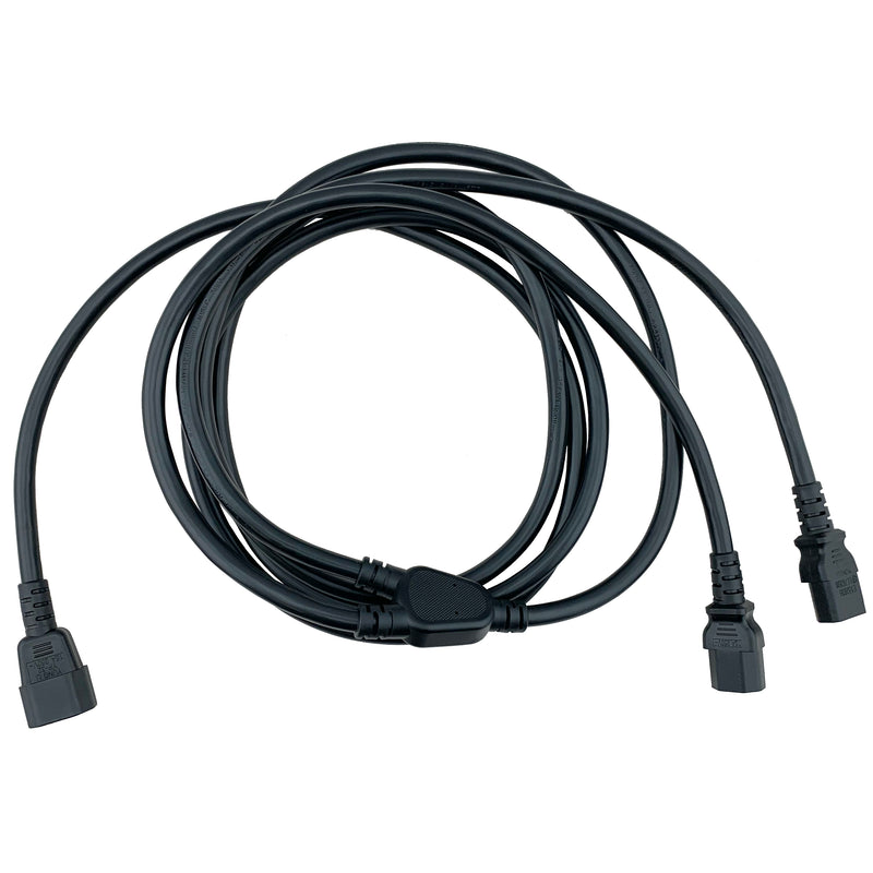 IEC C14 to C13 X2 Splitter 15 Amps - 10 ft