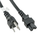 USA NEMA 5-15P to C5 Flat Wire Power Cord: Multiple Lengths