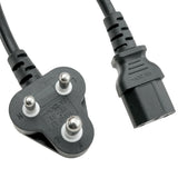 South Africa SANS 164-3 to C13 Power Cord 6A - 6 ft