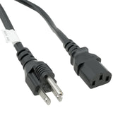 USA NEMA 5-15P to C13 SJT Power Cord - 6 ft