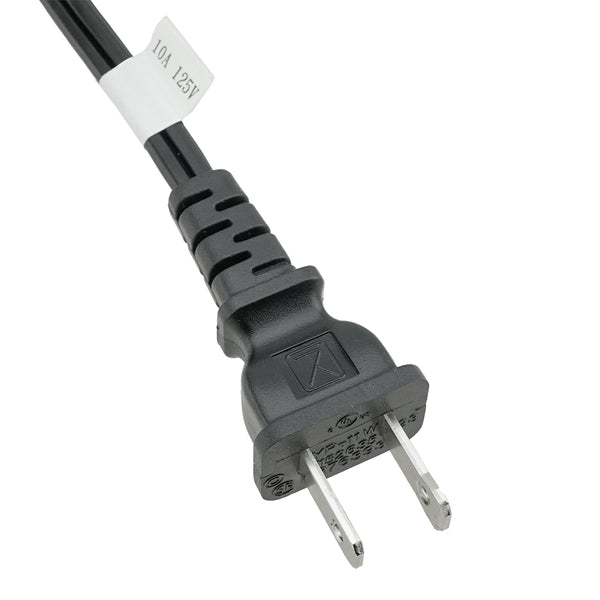  6 ft AC Power Cord 125V 10A, Figure 8 polarized connector (C7-PW),  2 Prong : Electronics