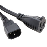 IEC C14 to NEMA 5-15R Power Cord
