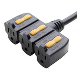 Triple Tap Lockable NEMA 5-15R Power Cords (YC-05C)