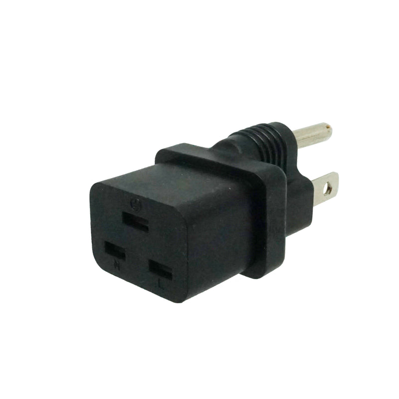IEC C19 to NEMA 5-15P Plug Adapter