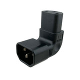 Up Angle IEC C13 to IEC C14 Plug Adapter