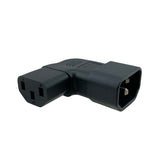 Left Angle IEC C13 to IEC C14 Plug Adapter