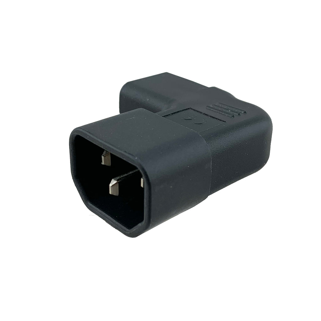 Left Angle IEC C13 to IEC C14 Plug Adapter