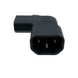 Left Angle IEC C13 to IEC C14 Plug Adapter