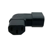 Left Angle IEC C13 to IEC C14 Plug Adapter