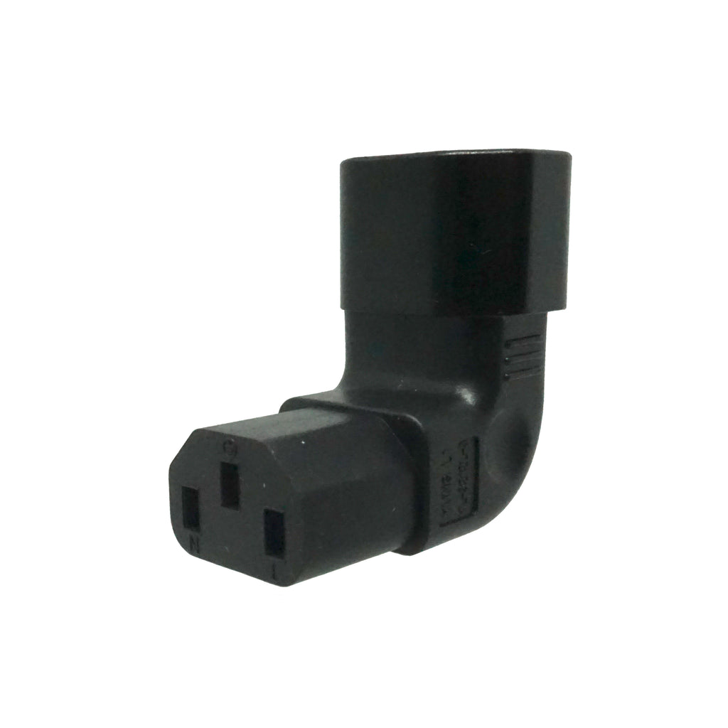 Down Angle IEC C13 to IEC C14 Plug Adapter