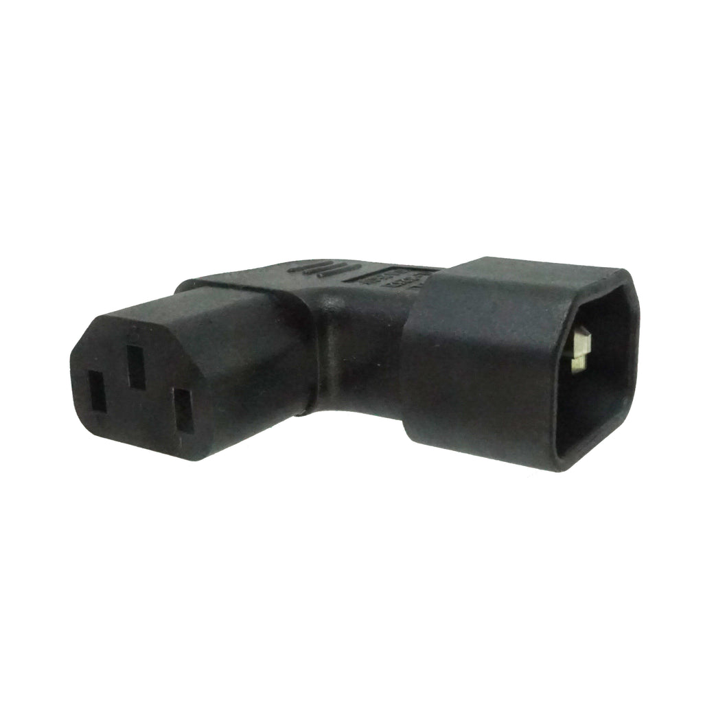 Right Angle IEC C13 to IEC C14 Plug Adapter