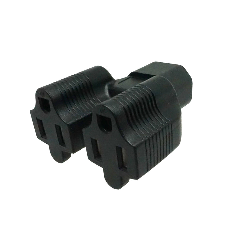 Two NEMA 5-15R to IEC C14 Plug Adapter