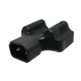 Two NEMA 5-15R to IEC C14 Plug Adapter