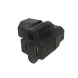 Left Angled NEMA 5-15R to IEC C14 Plug Adapter