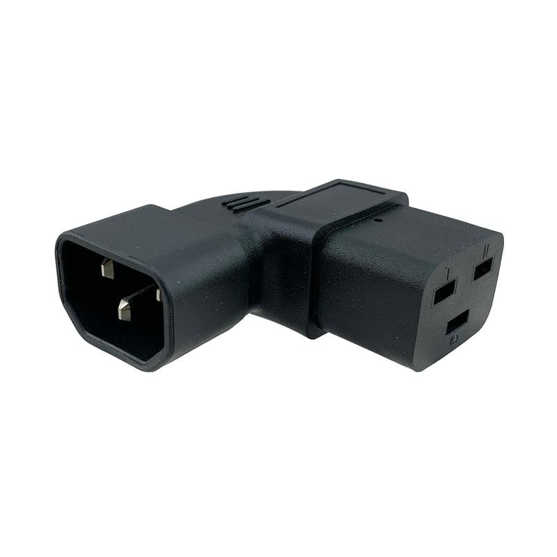 Right Angle IEC C19 to IEC C14 Plug Adapter
