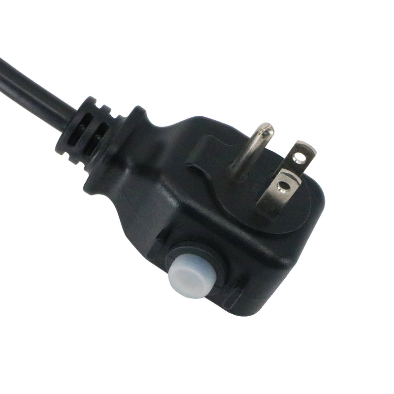 NEMA 5-15P Up Angle with Resettable Circuit Breaker Plug (YP-12R)